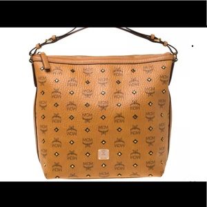 RARE AUTHENTIC MCM Cognac Visetos Leather Bag